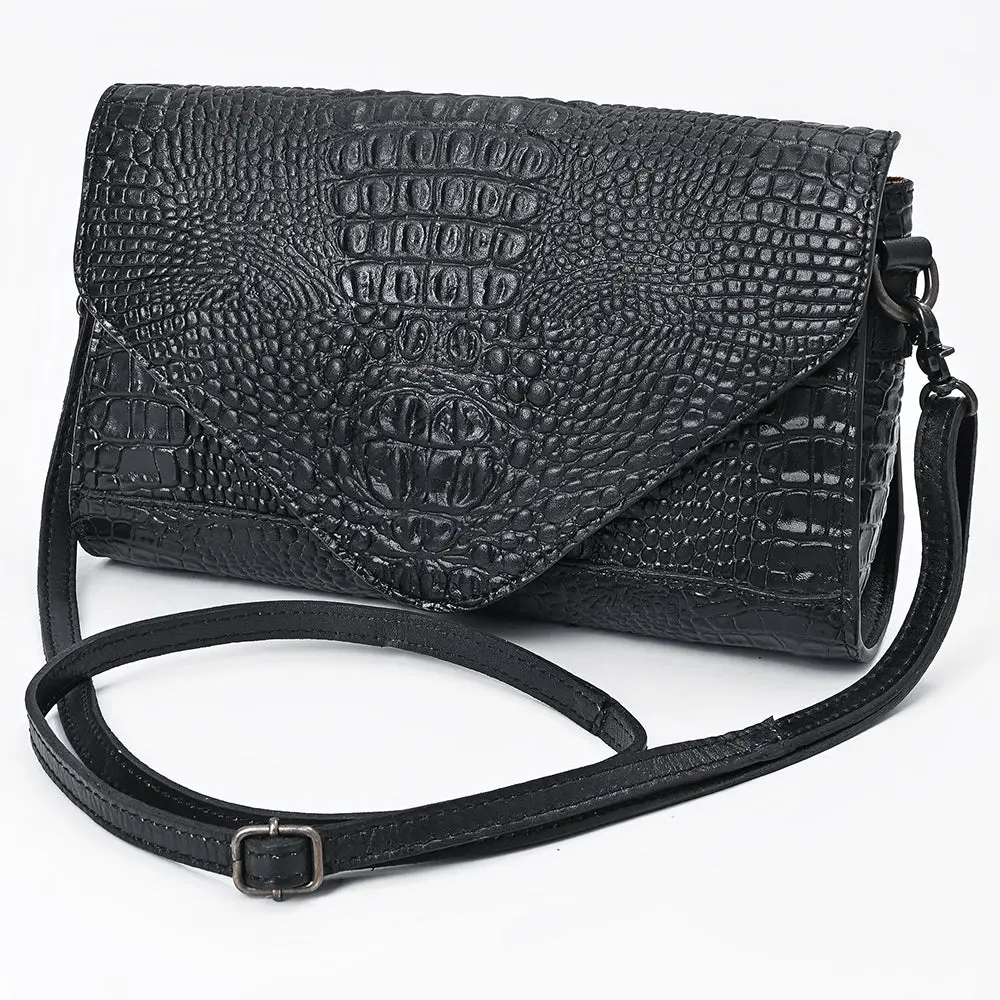 American Darling Small Western Cross Body Bag Handcrafted From Crocodile Embossed Genuine Leather | Envelope Flap Closure & Ykk Zipper 1