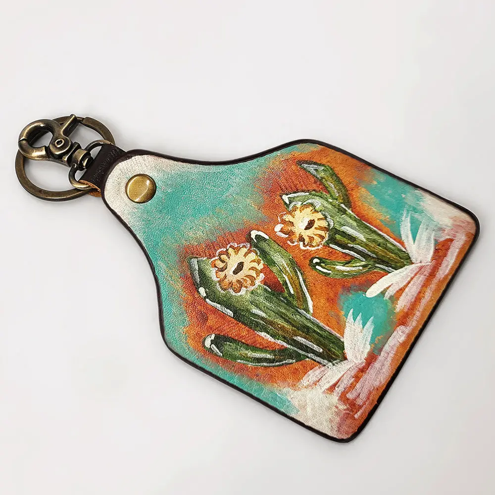 American Darling Adkrm144 Hand Painted Genuine Leather Keyring 2