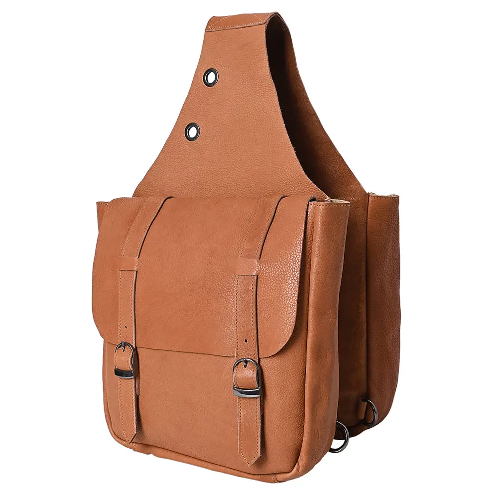 Hilason Soft Leather Horse Saddle Bag Brown | Equestrian Western Adjustable Closure 1