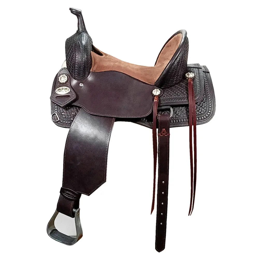 Hilason Western Horse Flex Tree Barrel Trail In American Leather Saddle Brown 1