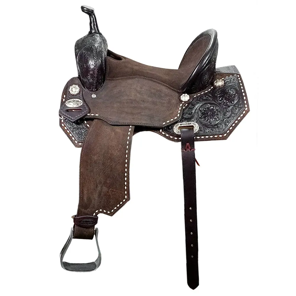 Hilason Western Horse Flex Tree Barrel Trail In American Leather Saddle Brown 1