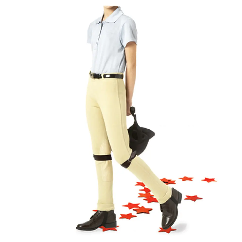 Equistar Horse Riding Cotton Lycra Childs Pull On Cuff Jodhpur Breeches 1