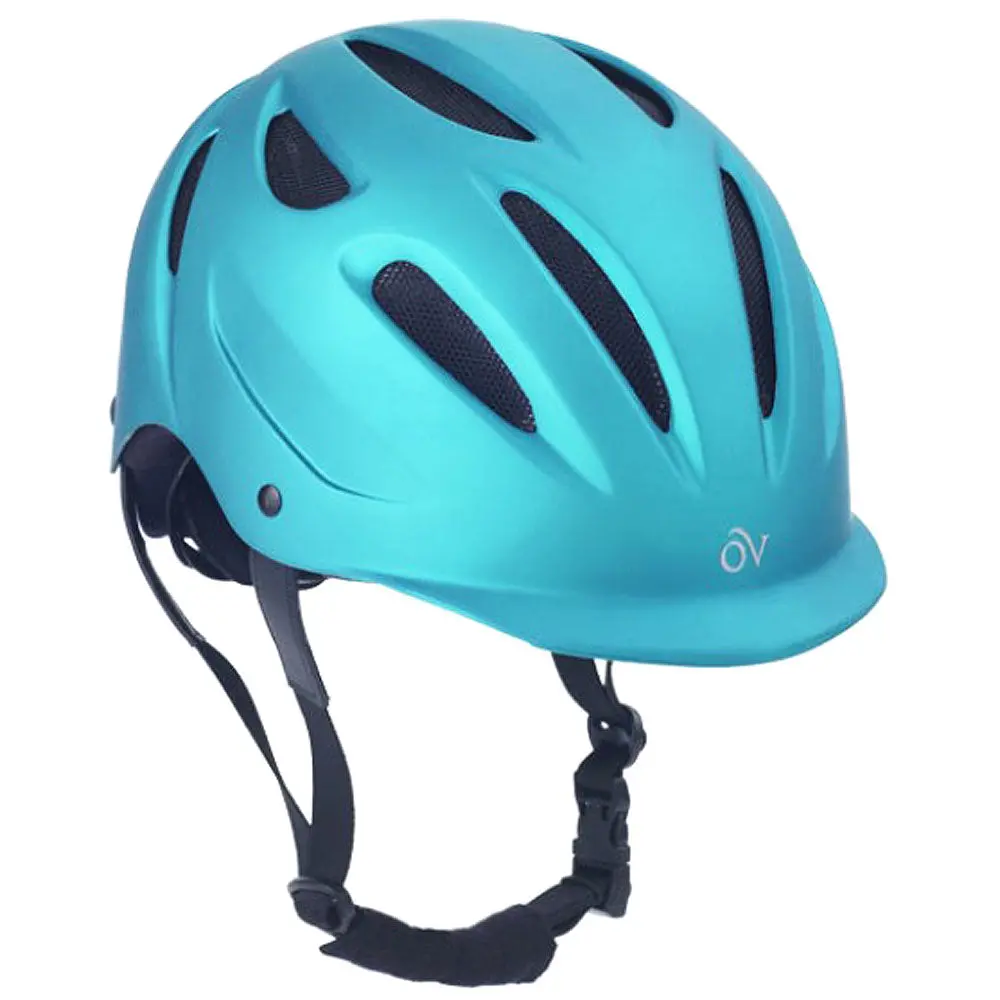 Ovation Metallic Schooler Lightweight Low Profile Helmet Teal 1