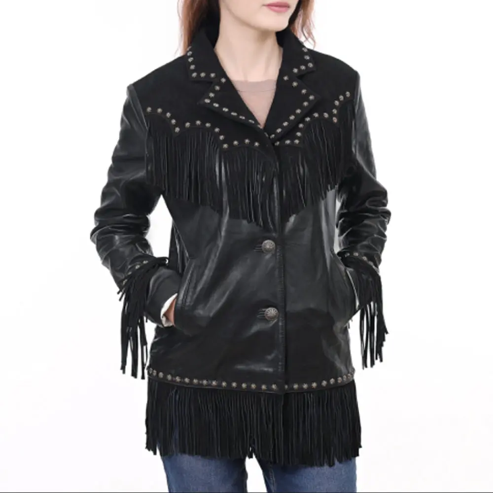 American Darling Adjkt048 Genuine Suede Leather Women Shirt Jacket Dress Ladies Girl 1