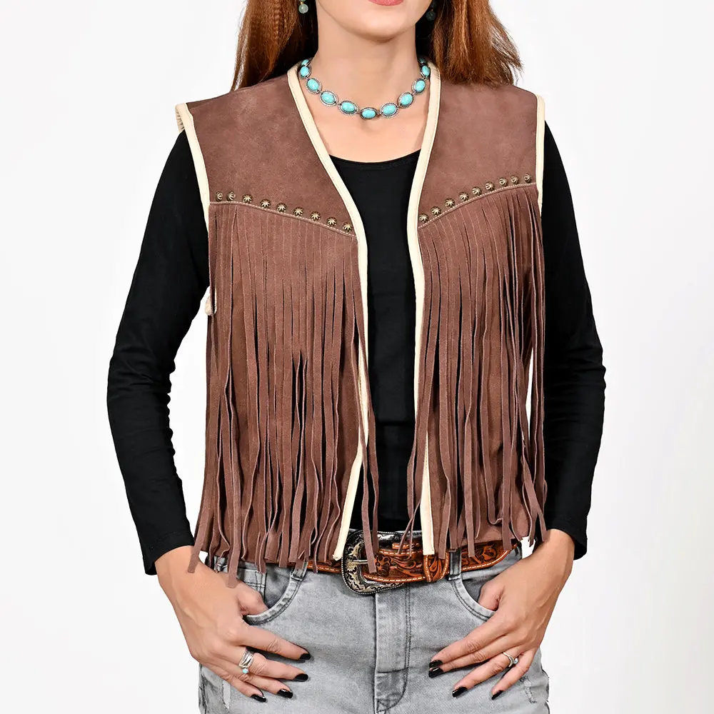 Adjkt056 Genuine Suede Leather Women Jacket Dress Ladies Girl 1