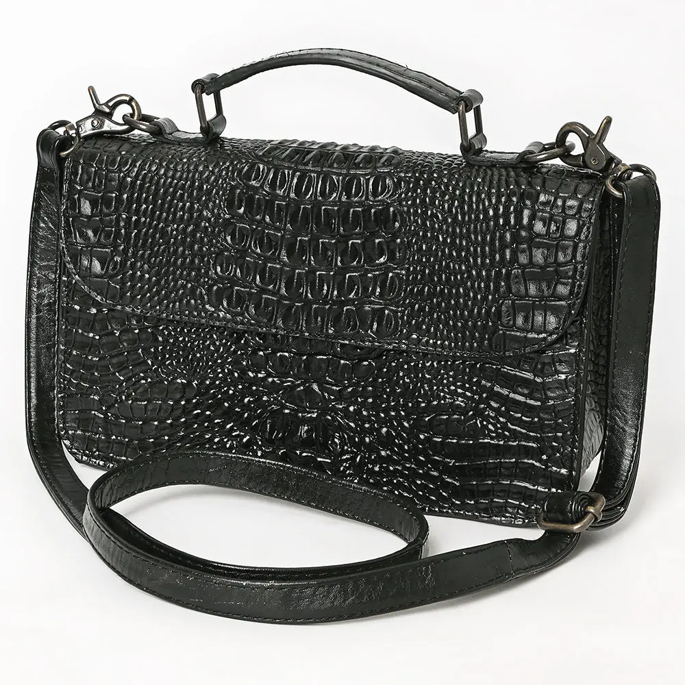 American Darling Western Cross Body Bag For Women, Crocodile Embossed Full Grain Leather, Ykk Zipper 1