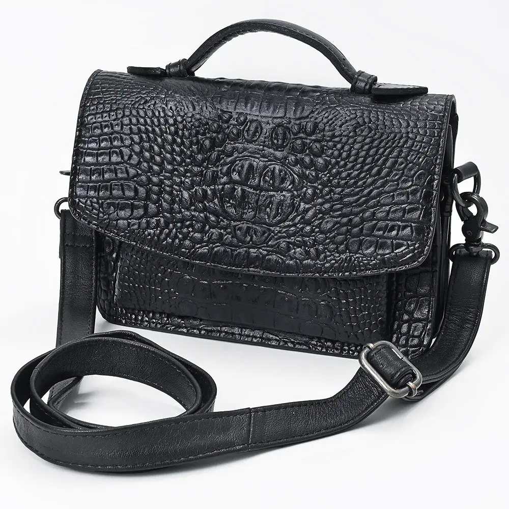 American Darling Small Cross Body Bag For Women, Crocodile Embossed Vegetable-Tanned Full Grain Leather, Western Purse 1