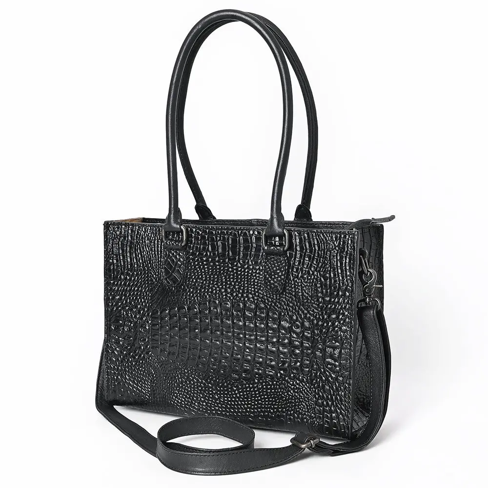 American Darling Tote Bag For Women, Crocodile Embossed Vegetable-Tanned Full Grain Leather Western Purse With Ykk Zipper 1