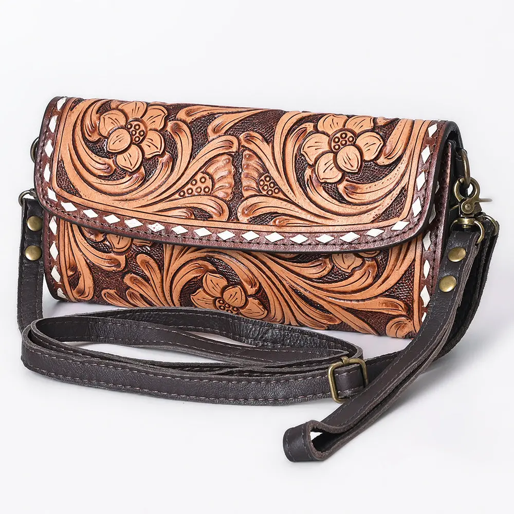 American Darling Crossbody Hand Tooled Genuine Suede Leather Women Bag Western Handbag Purse | Travel Clutch 1