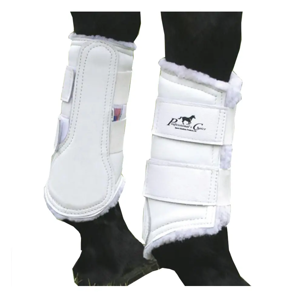 Professional's Choice Horse Leg Protection Leather Boot Xlgr White 1