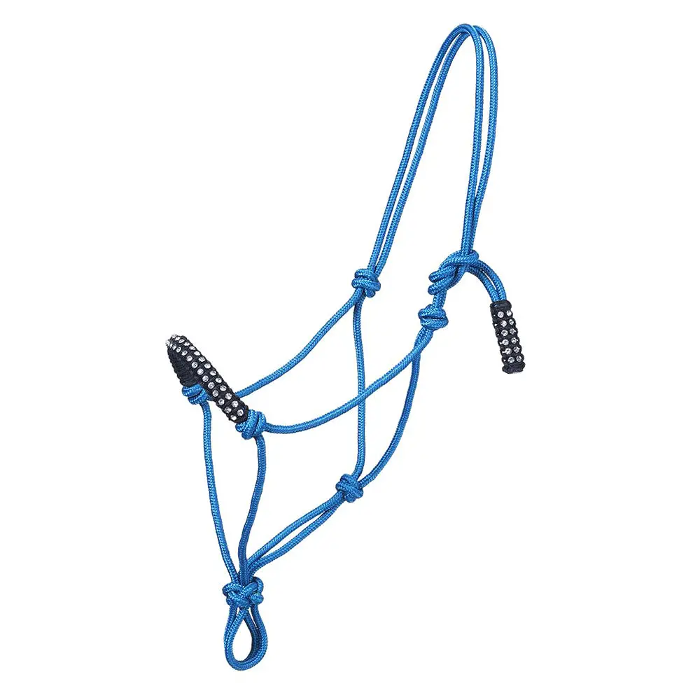 Tough-1 Western Horse Heavy-Duty Poly Nylon Rope Halter Teal 1