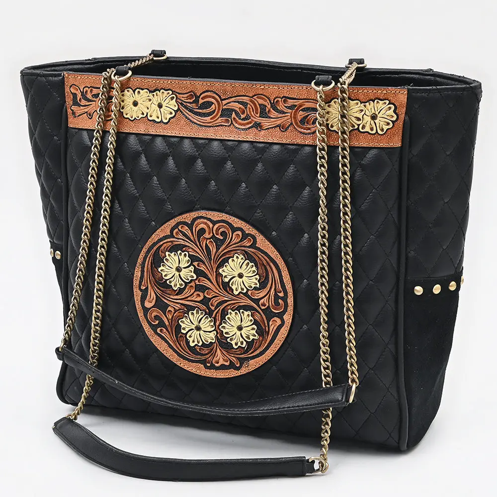 American Darling Tote Bag Beautifully Hand Tooled Leather Women 1