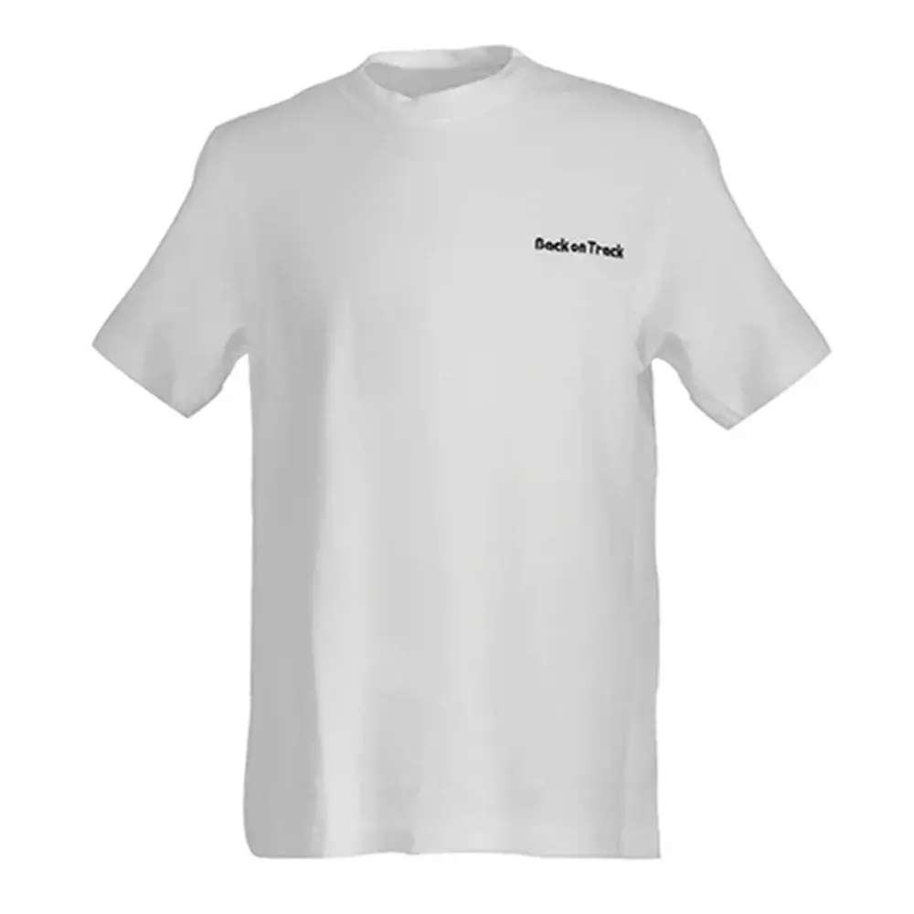 Medium Back On Track Unisex Short Sleeve Theraputic Shirt White 1