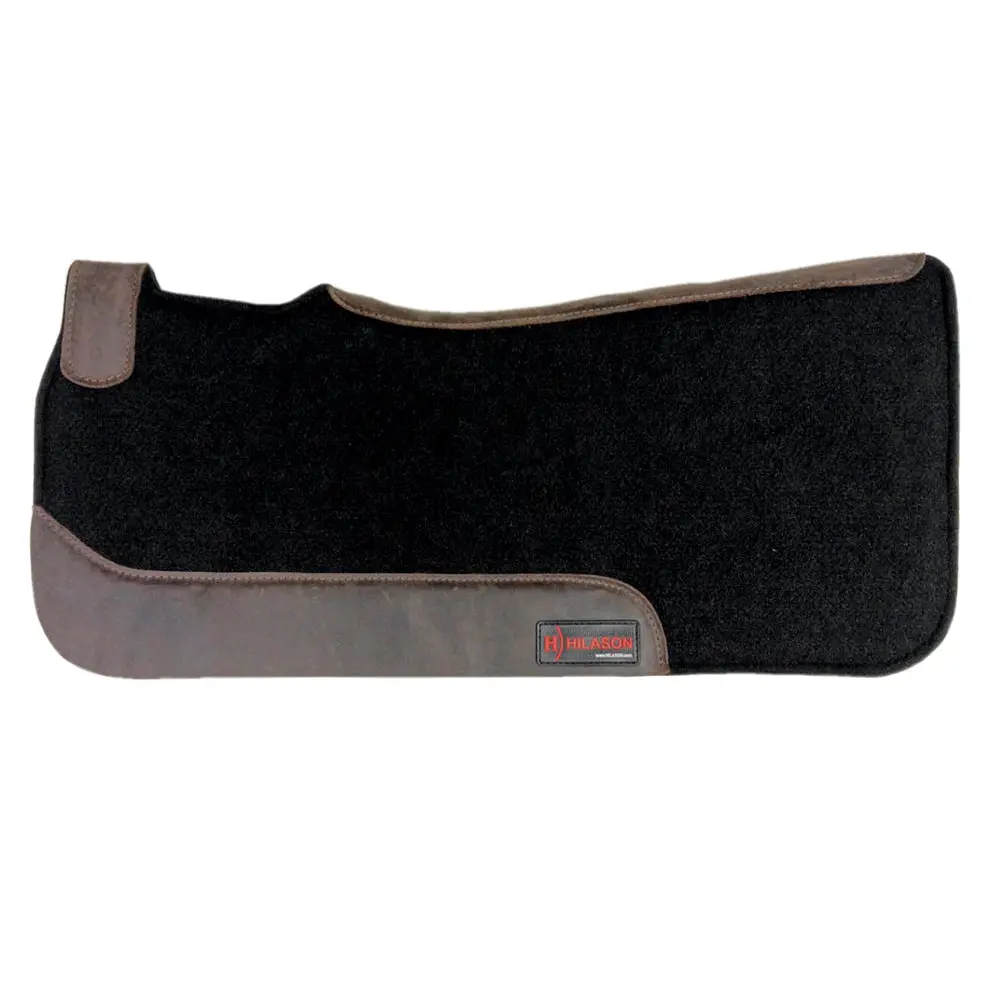 Hilason Western Wool Felt Horse Saddle Pad W/ Distressed Wear Leather | For Horses 1