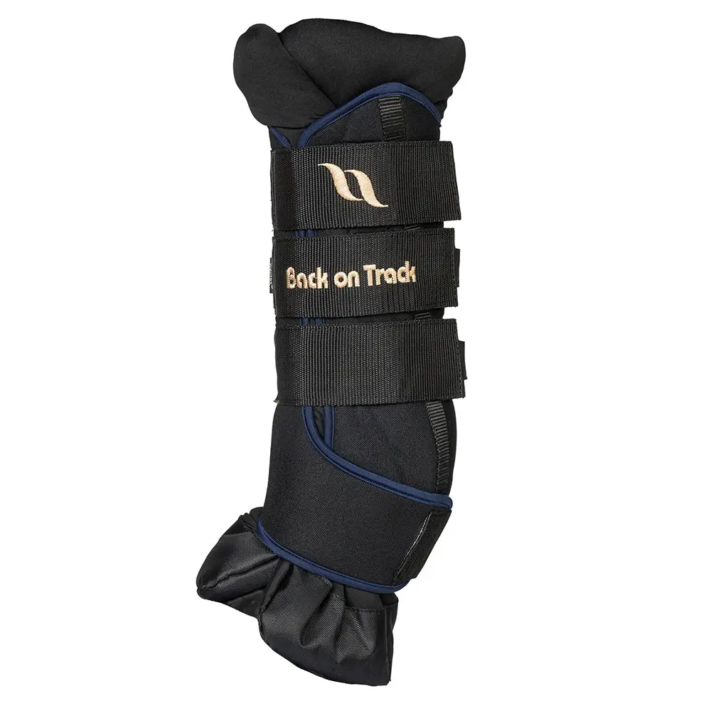 Back On Track Horse Leg Pair Royal Quick Wraps Deluxe Polyester Black Flexible Protective Boots 1