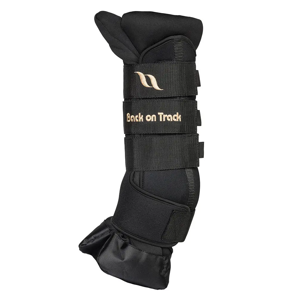 Back On Track Horse Leg Pair Royal Quick Wraps Deluxe Polyester Black Flexible Protective Boots 1
