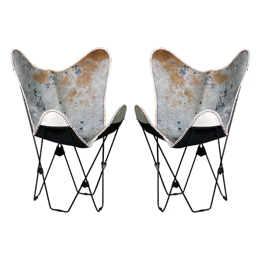 Hilason Genuine Leather Butterfly Chair Folding Lounge Modern Sling Accent Seat | Chair 1
