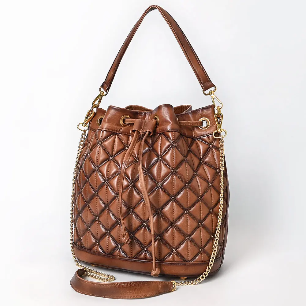 American Darling Bucket Chain Strap Genuine Leather Women Bag Western Handbag Purse 1
