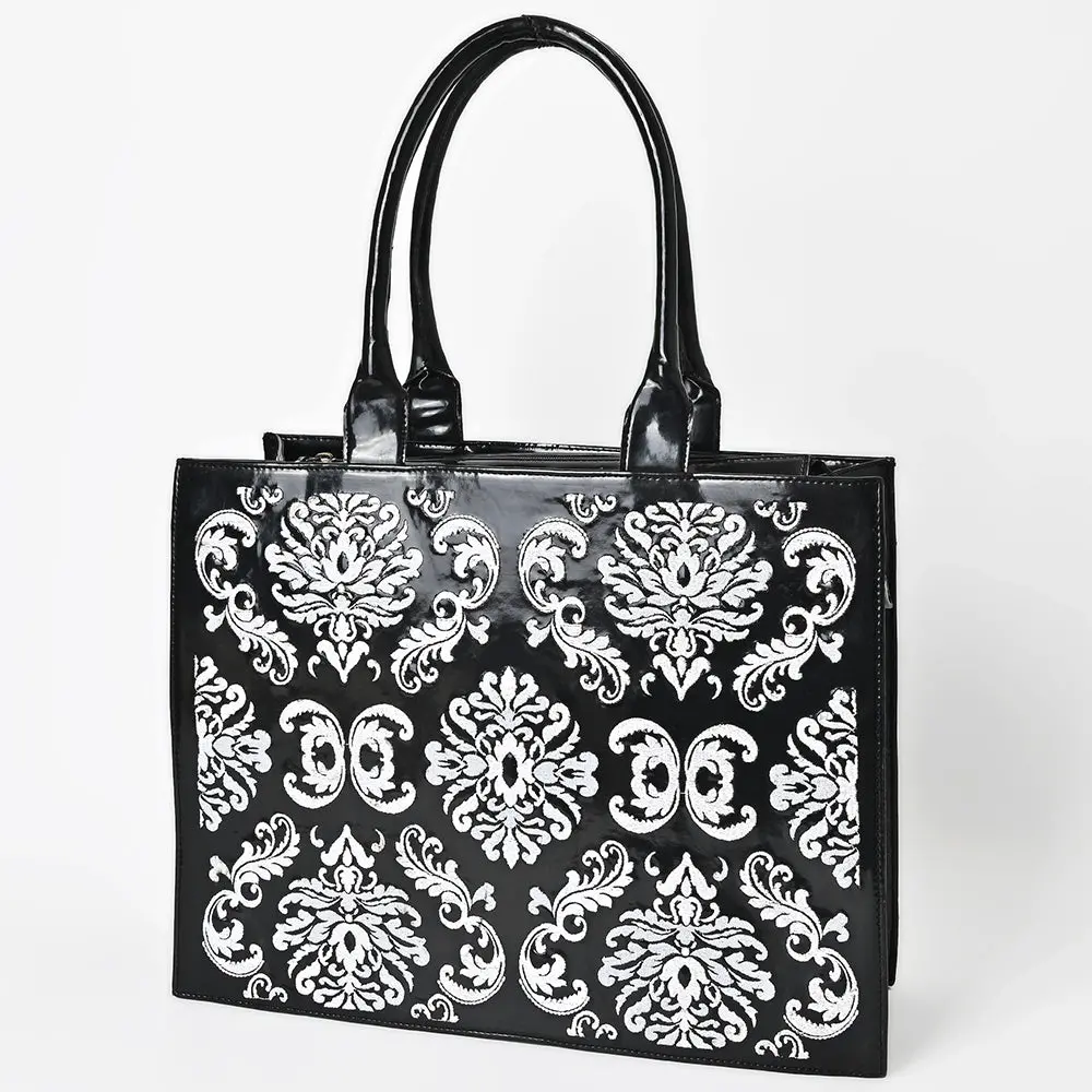 American Darling Tote Bag Western Genuine Leather Embroidered Purse With Braided Trim And Premium Ykk Zipper For Women 1