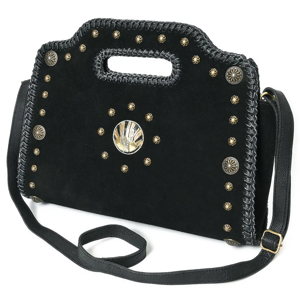 American Darling Clutch Beautifully Suede Genuine Leather Women Handbag Purse 1