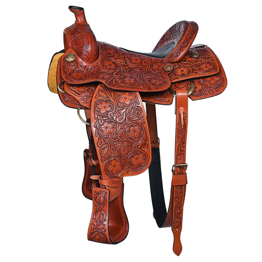Hilason Western Horse Saddle American Leather Ranch Roping Cowboy 1
