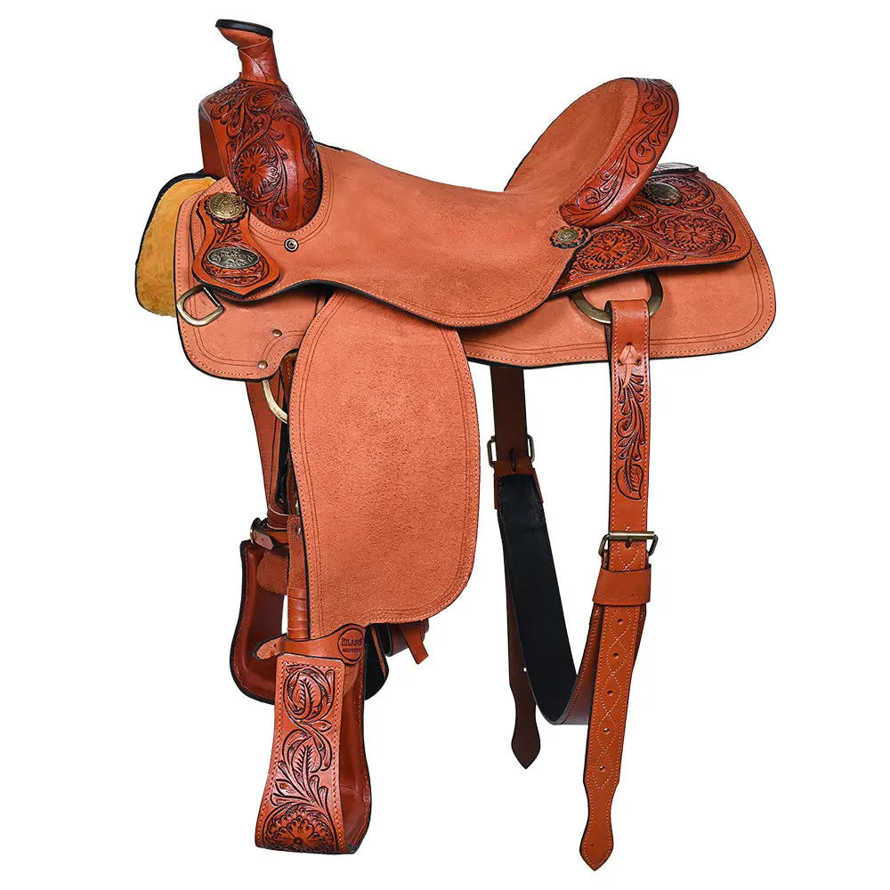 Hilason Western Horse Saddle American Leather Ranch Roping Cowboy 1