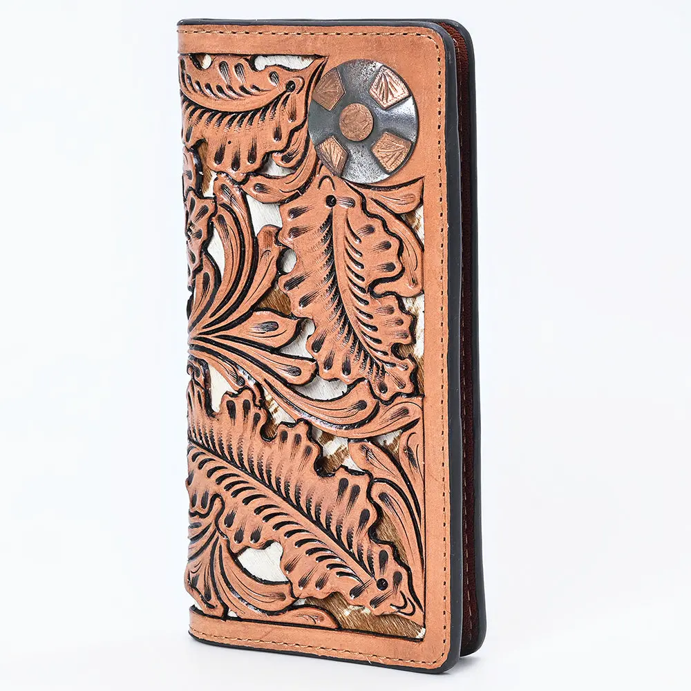 American Darling Wallet Handbag Hand Tooled Floral Carved Genuine Leather Western Clutch For Women 1
