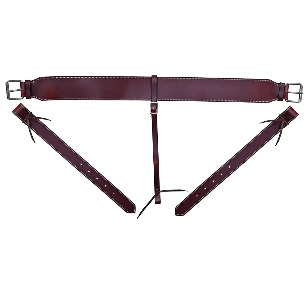 Hilason Western Horse Genuine Leather Girth Cinch Dark Brown 1