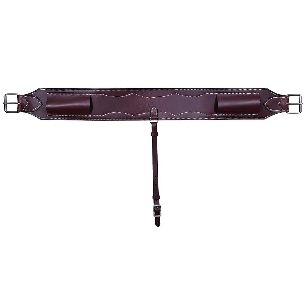 Hilason Western Horse Genuine Leather Girth Cinch Dark Brown 1