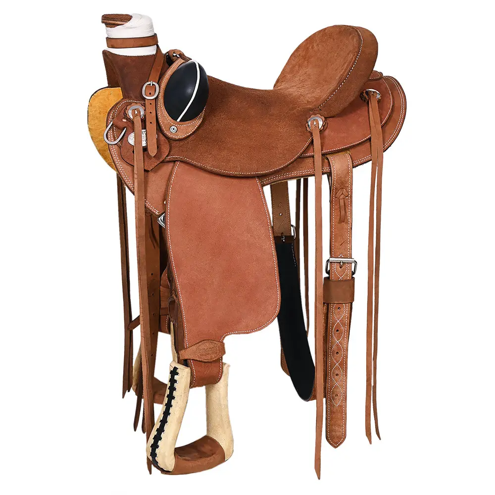 Hilason Western Horse Wade Ranch Roping Genuine Leather Saddle Brown 1