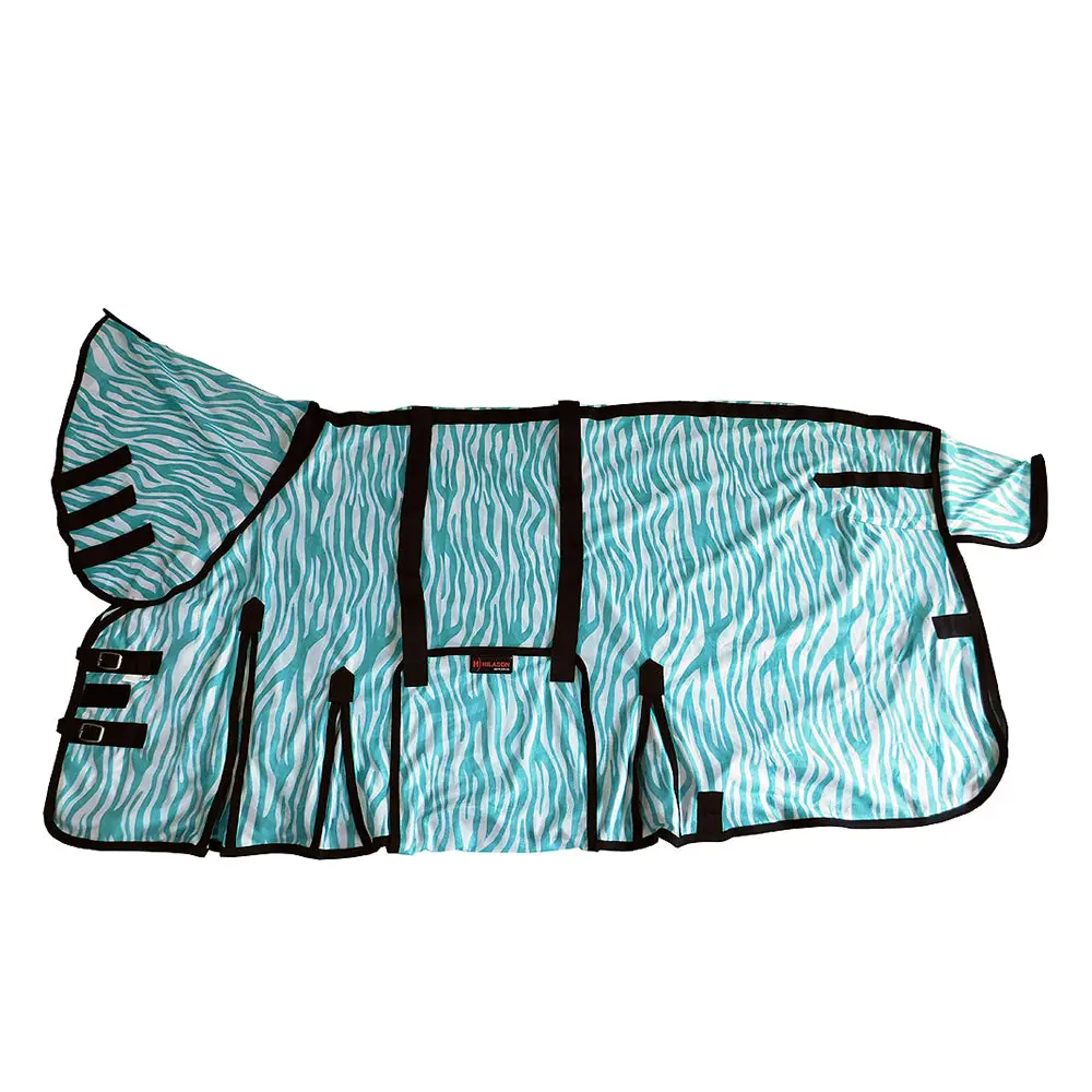 78 In Hilason Western Horse Fly Sheet Uv Protect Mesh Bug Mosquito Summer Spring Turquoise Zebra 1