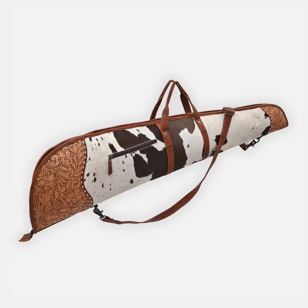 American Darling Hair On Hand Tooled Genuine Western Leather Gun Case| Shoulder Bag Case 1