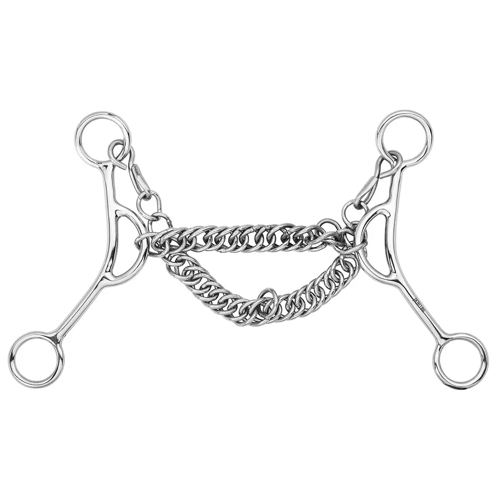 Bar H Equine Horse Western Gag Bit With Chain Mouth Stainless Steel | Ideal For Barrel Racing 1