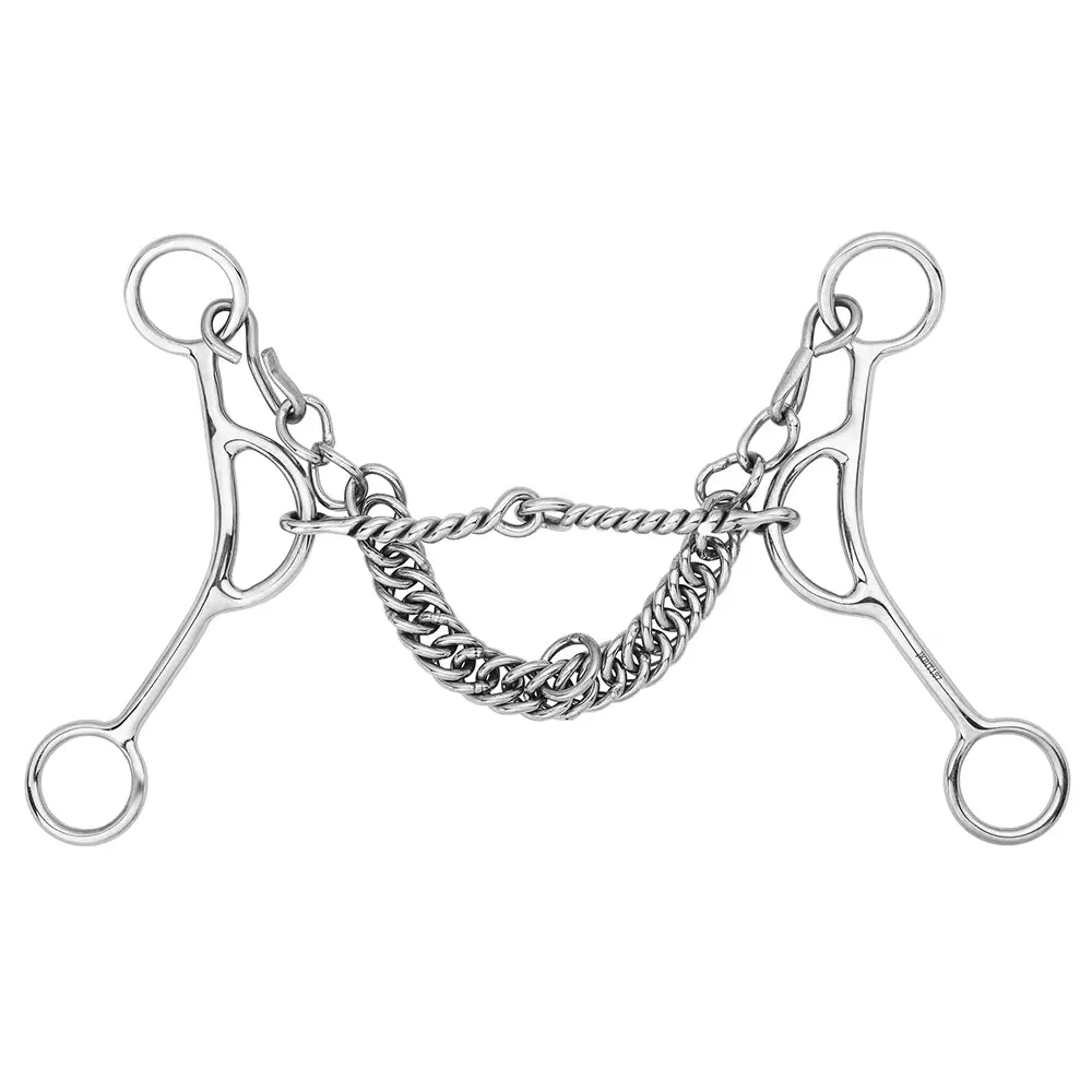Bar H Equine Western Gag Bit With Twisted Wire Single Jointed Mouthpiece Ideal For Barrel Racing 1