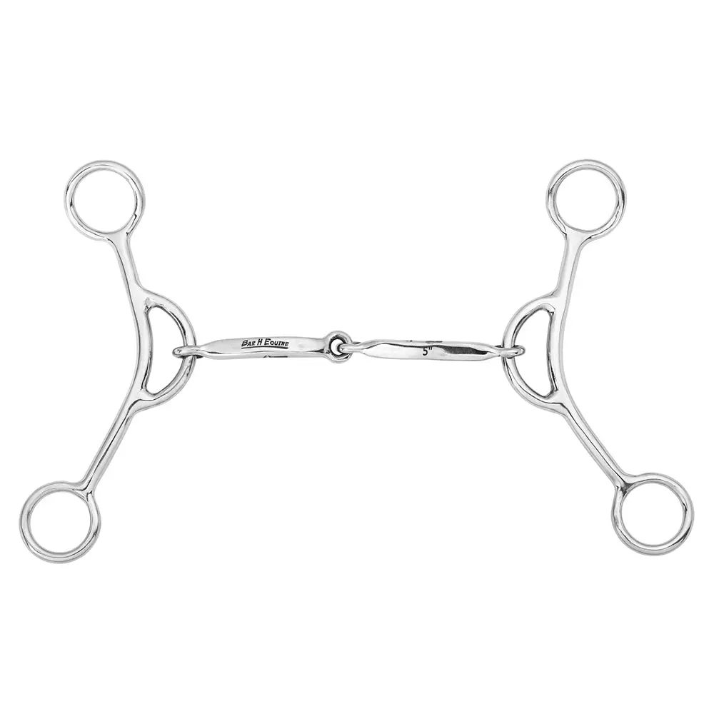 Bar H Equine Western Gag Bit With Square Snaffle Mouth - Ideal For Barrel Racing 1