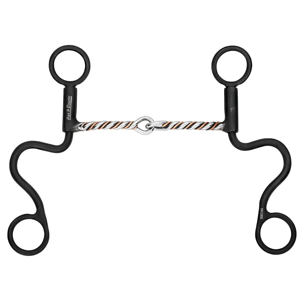 Bar H Equine Western Antique Short Shank Bit With Twisted Wire Mouthpiece 1