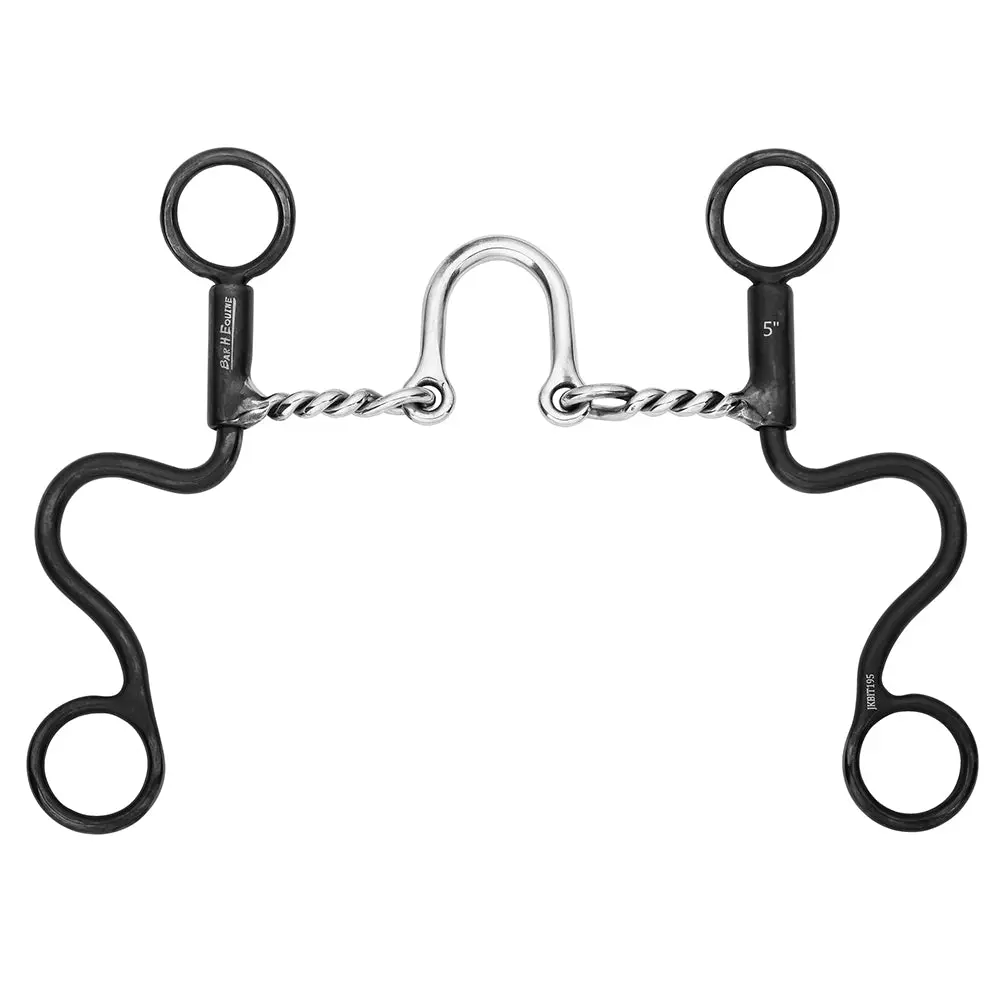 Bar H Equine Western Antique Short Shank Bit With Twisted Wire Correction Mouthpiece 1