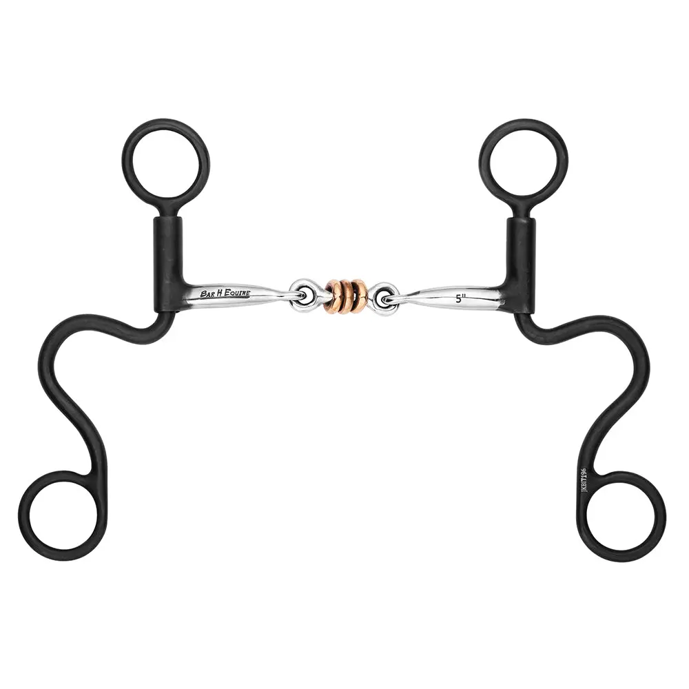 Bar H Equine Western Antique Short Shank Bit With Copper Rollers 1