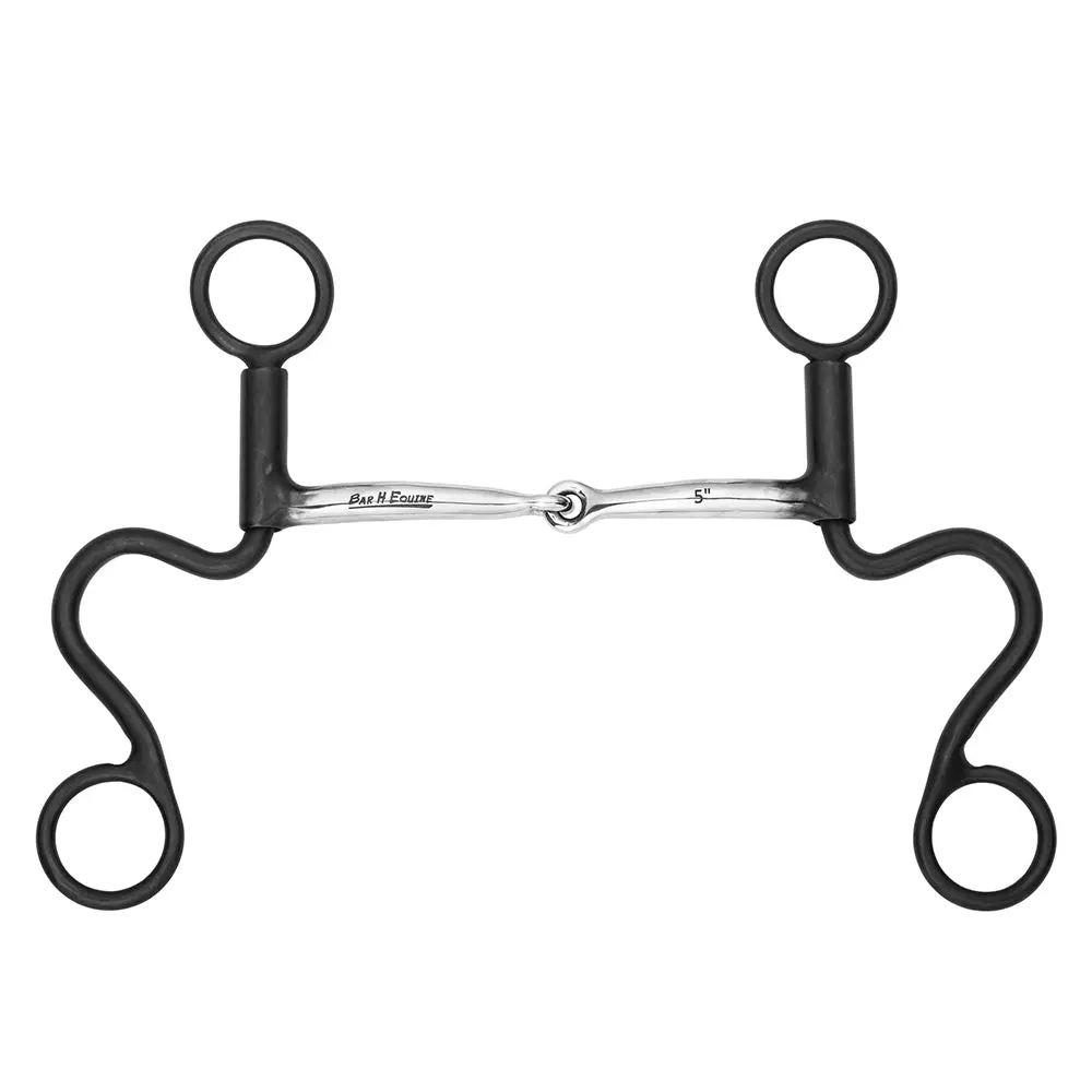 Bar H Equine Western Antique Short Shank Bit Single Jointed Smooth Snaffle Mouthpiece 1