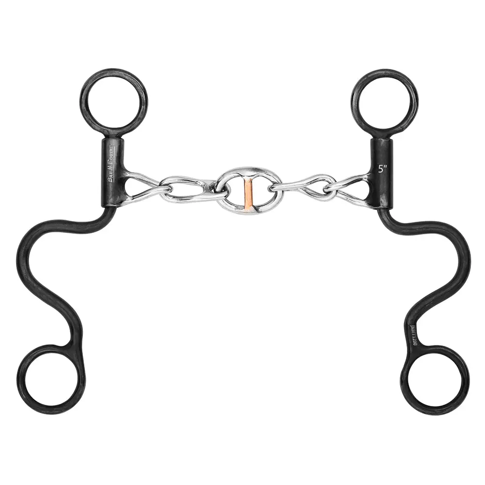 Bar H Equine Western Antique Short Shank Bit With Chain Mouthpiece 1