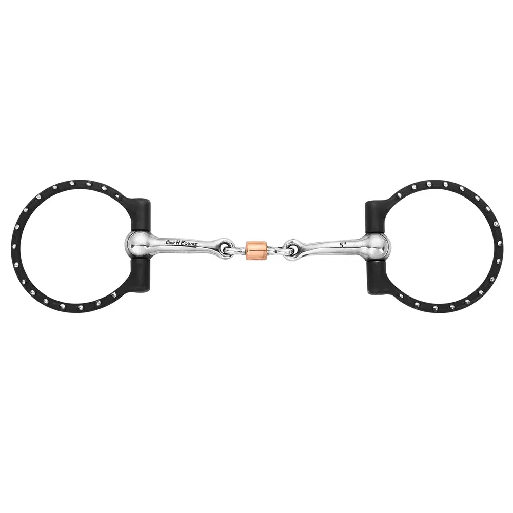 Bar H Equine Western Silver Dots D-Ring Snaffle With Copper Roller 1