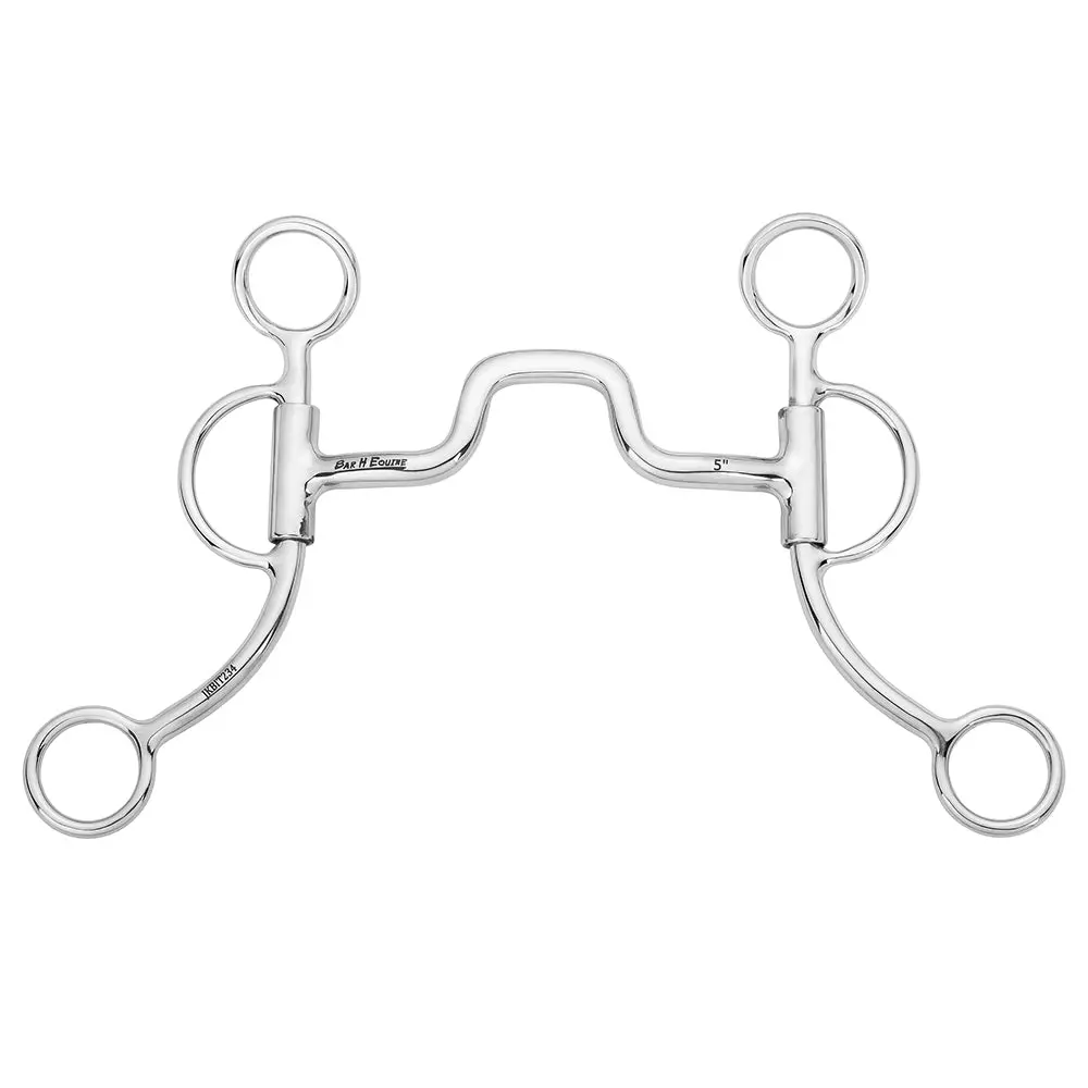 Bar H Equine Western Argentine Shank Bit With Med Port For Tongue Relief 1