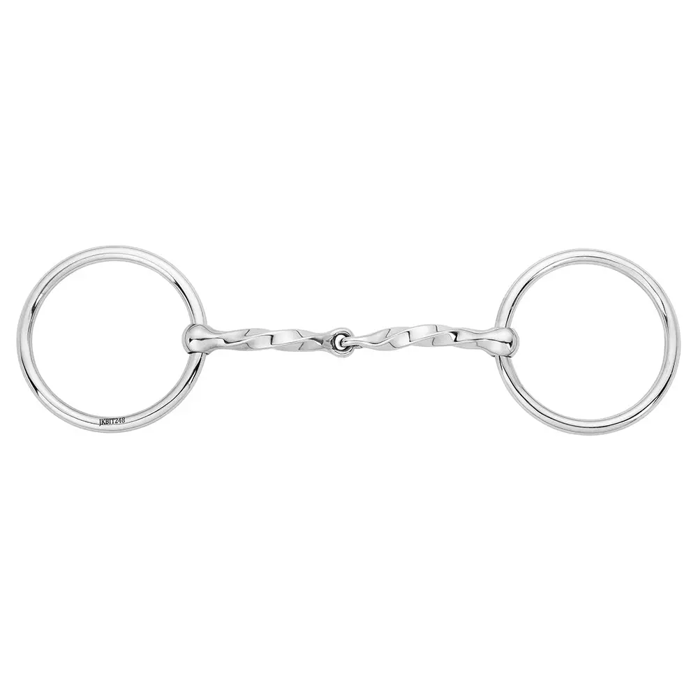 Bar H Equine Western Loose Ring Slow Twist Jointed Mouthpiece 1