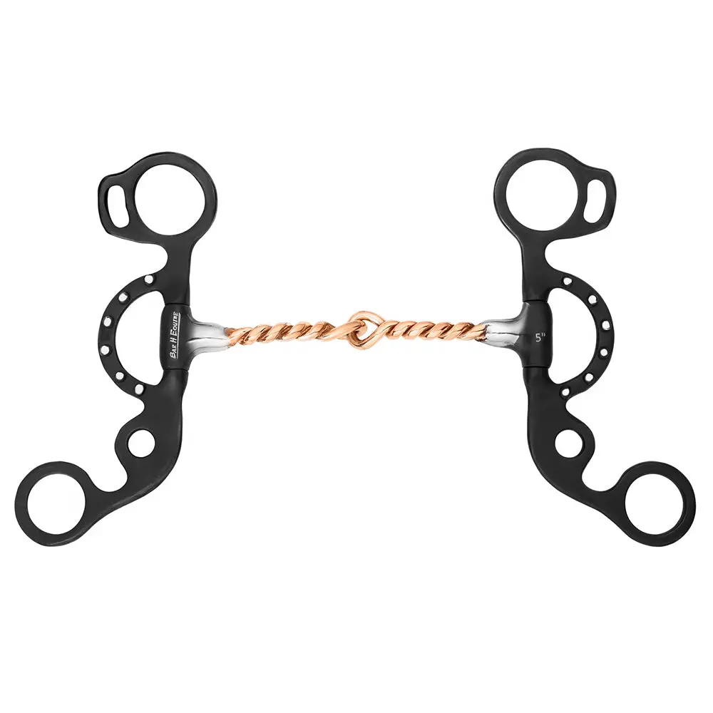 Bar H Equine Western Argentine Shank With Copper Twisted Wire Mouthpiece 1