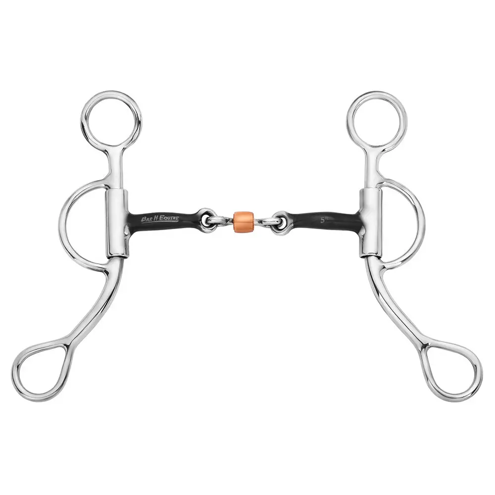 Bar H Equine Western Argentine Shank Bit With Copper Roller & Sweet Iron Mouthpiece 1