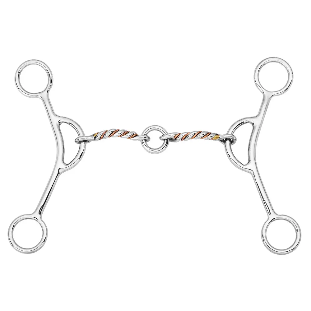 Bar H Equine Western Argentine Gag Bit Twisted Copper Wire Mouthpiece With Life Saver Link 1