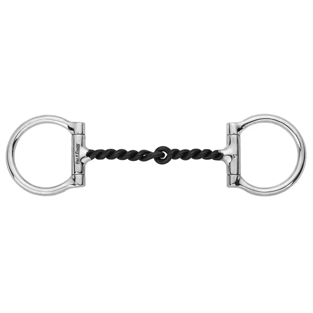 Bar H Equine Western D-Ring Snaffle Bit With Sweet Iron Twisted Wire Mouthpiece 1