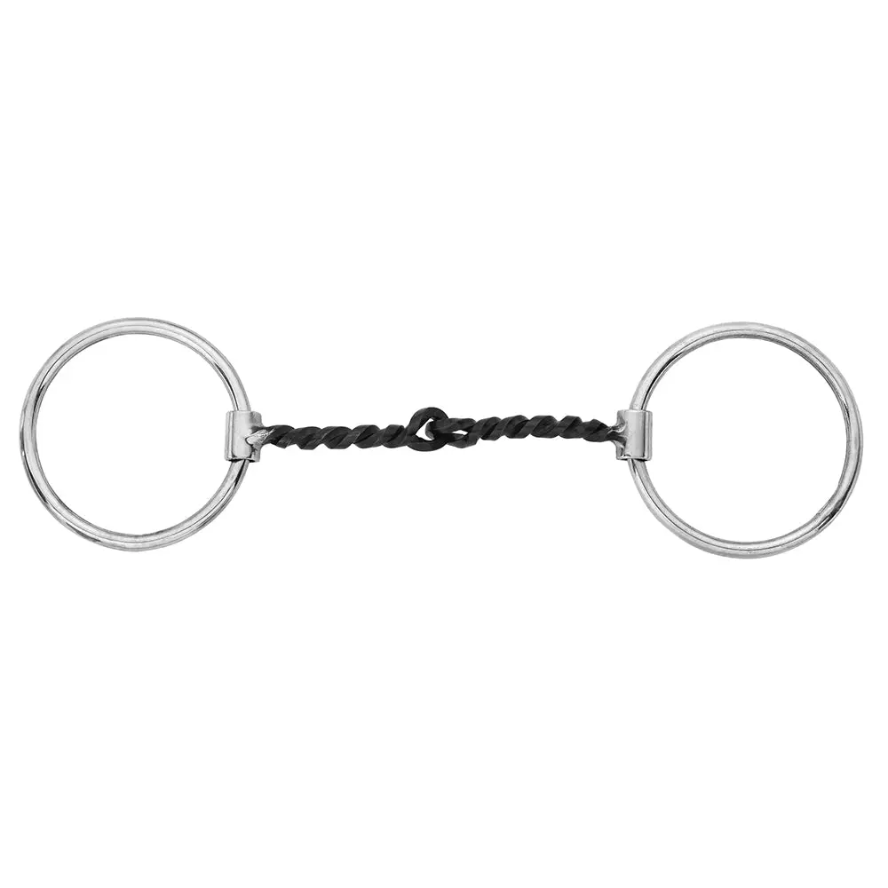 Bar H Equine Loose O-Ring Snaffle Bit With Twisted Sweet Iron Mouthpiece 1