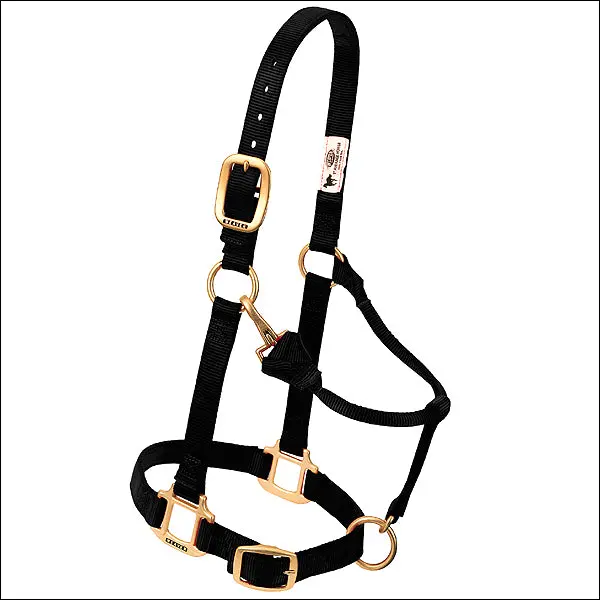 Weaver Black Nylon Pony Horse Halter Original Adjustable Chin & Throat Snap 1