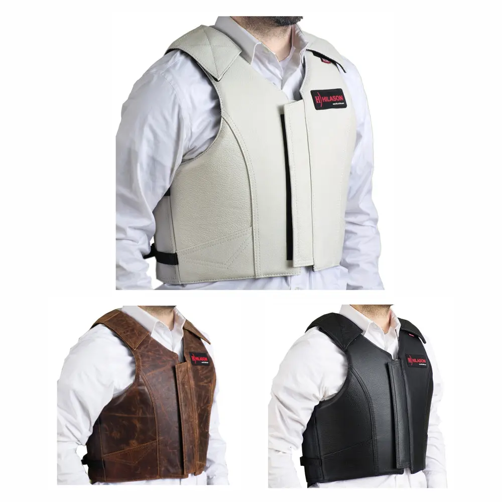 Hilason Equestrian Bull Riding Rodeo Safety Vest Protective Leather 1